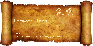 Harmati Irma névjegykártya